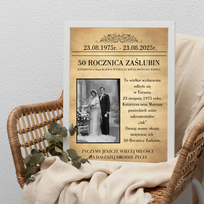 Okładka ROCZNICA ŚLUBU – Personalizowany plakat A3