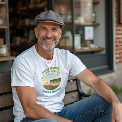 Koszulka z nadrukiem wędkarska | Śmieszna ryba i piwo