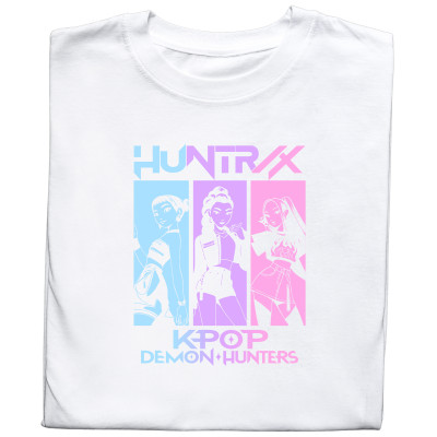 Koszulka z nadrukiem K-popowe Łowczynie Demonów Huntrix | Stylowa i oryginalna