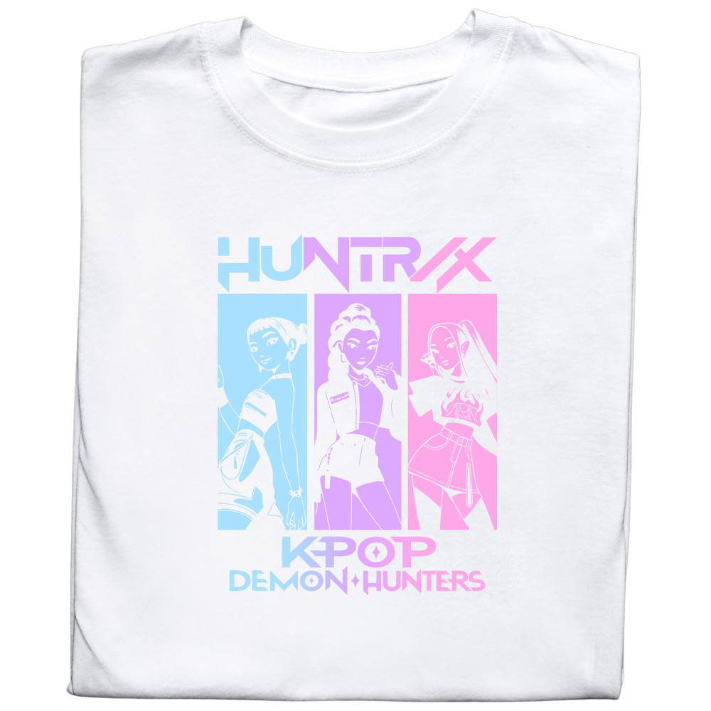 Koszulka z nadrukiem K-popowe Łowczynie Demonów Huntrix | Stylowa i oryginalna