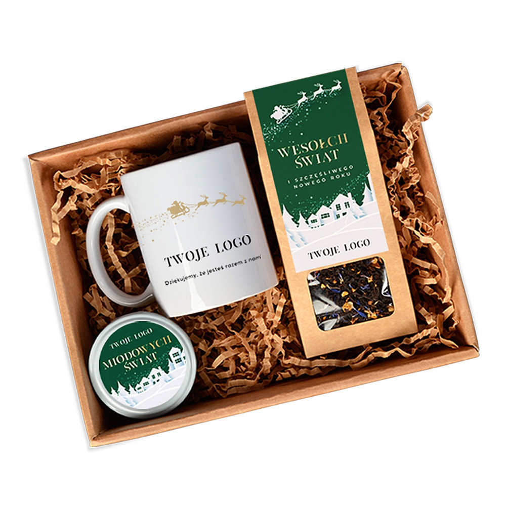 Zestaw świąteczny z logo firmy – personalizowany prezent dla pracowników i klientów