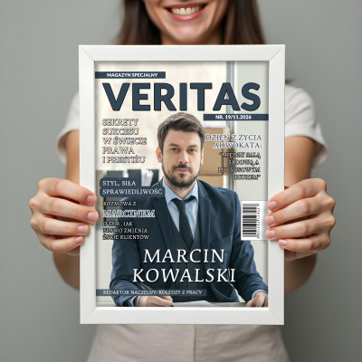 lakat „Prawo VERITAS” ze zdjęciem – Elegancki Prezent dla Prawnika lub Absolwenta