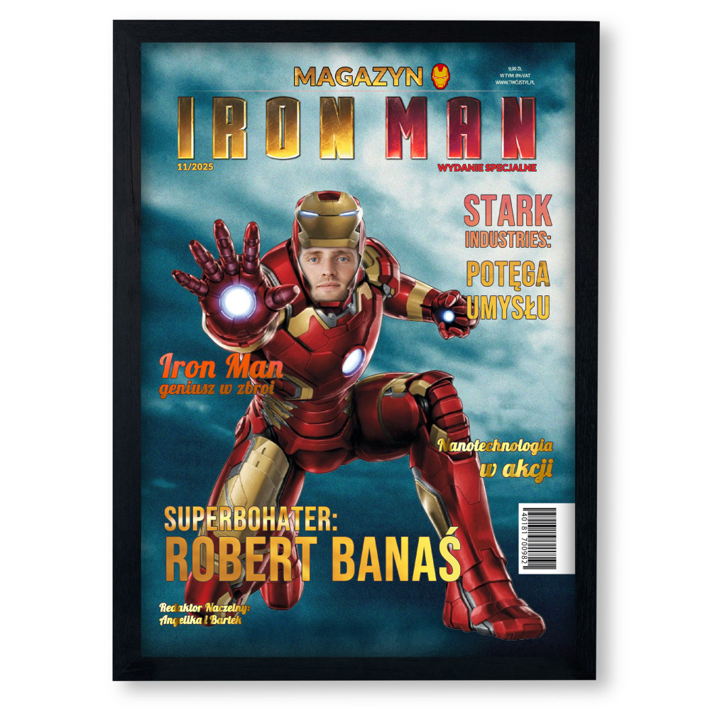 Personalizowany Plakat „IRON MAN” ze zdjęciem – zostań bohaterem własnej historii
