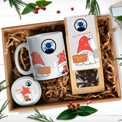 Zestaw świąteczny z logo firmy – personalizowany prezent