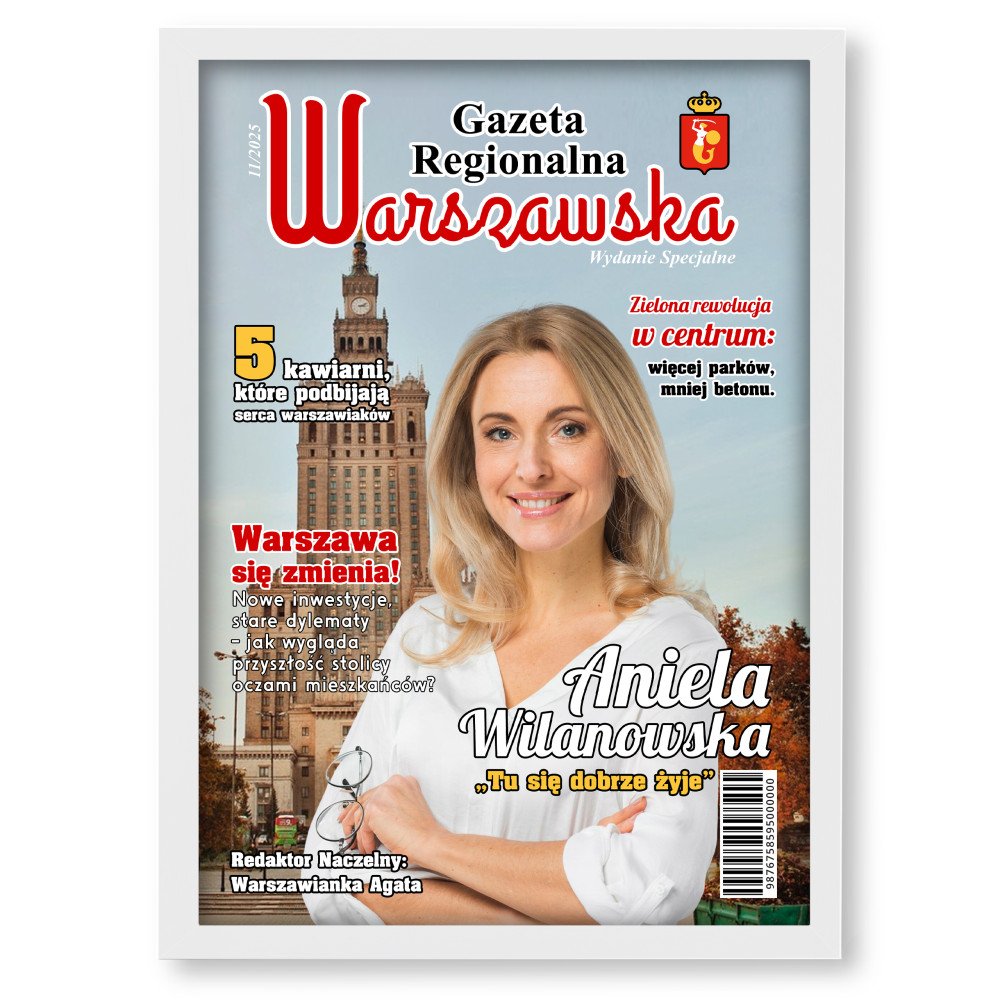 Personalizowany Plakat „Gazeta Regionalna Warszawska” ze zdjęciem – zostań bohaterem pierwszej strony