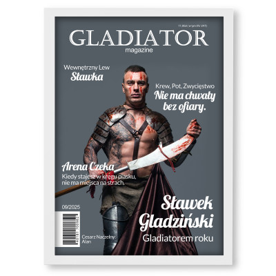 Personalizowany plakat „Gladiator” ze zdjęciem – oryginalny prezent dla mężczyzny w stylu filmowej okładki