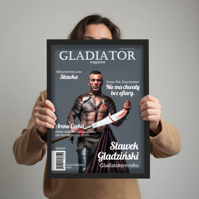 Personalizowany plakat „Gladiator” ze zdjęciem – oryginalny prezent dla mężczyzny w stylu filmowej okładki