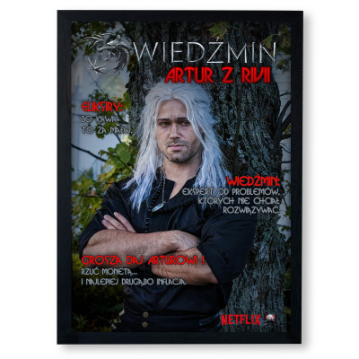 Personalizowany plakat „Wiedźmin” ze zdjęciem – wyjątkowy prezent dla fana fantasy i magii