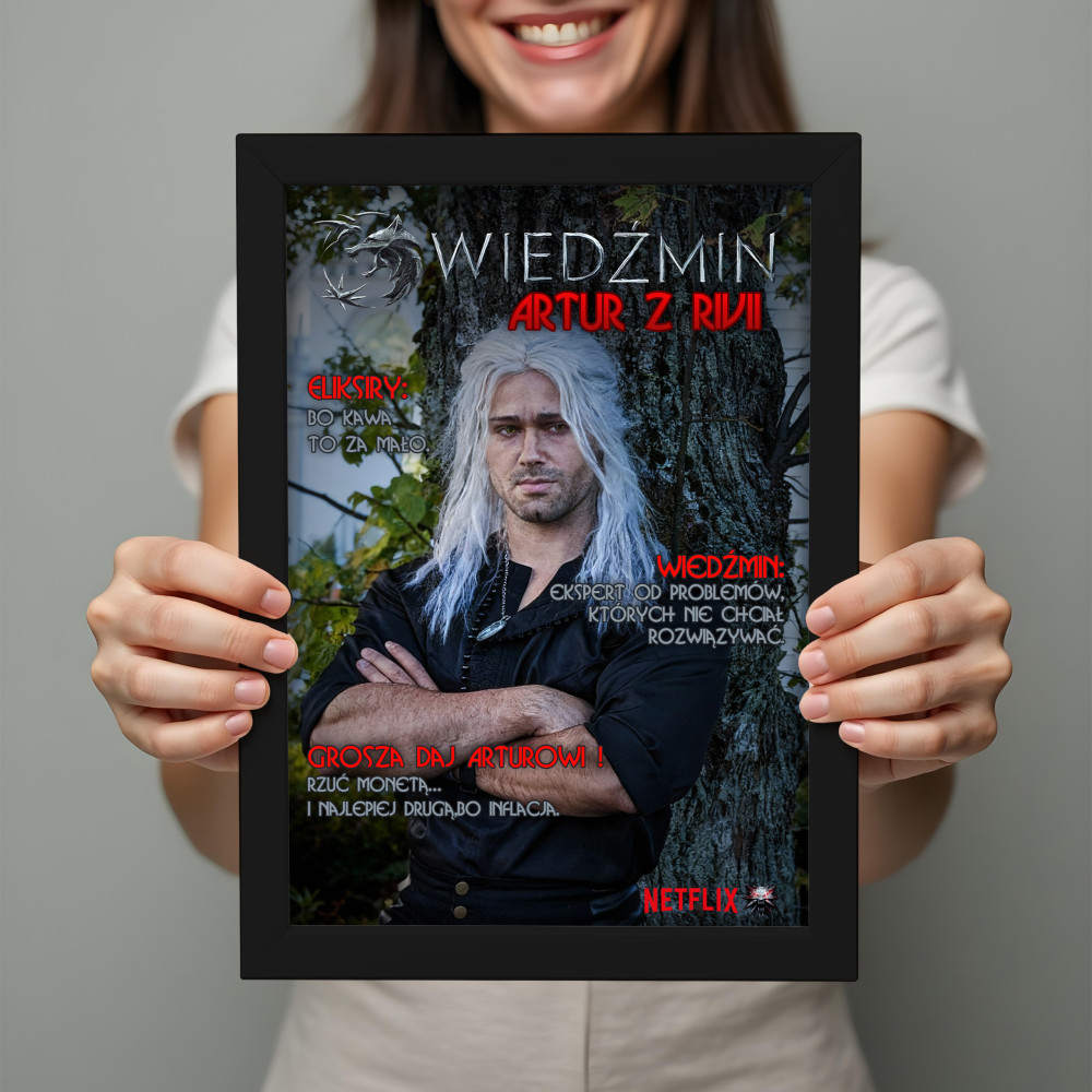 Personalizowany plakat „Wiedźmin” ze zdjęciem – wyjątkowy prezent dla fana fantasy i magii