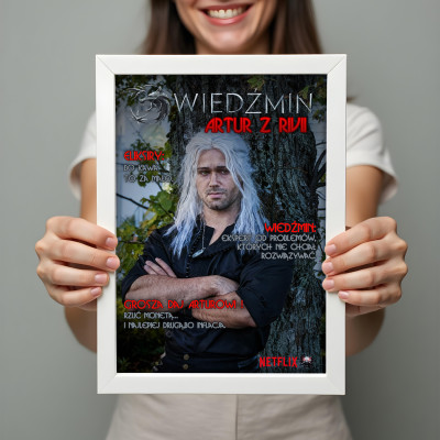 Personalizowany plakat „Wiedźmin” ze zdjęciem – wyjątkowy prezent dla fana fantasy i magii