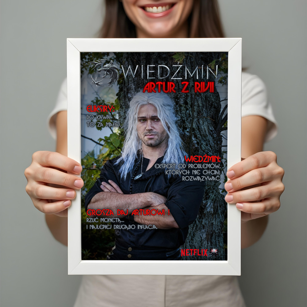 Personalizowany plakat „Wiedźmin” ze zdjęciem – wyjątkowy prezent dla fana fantasy i magii