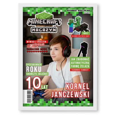 Personalizowany plakat „Minecraft” ze zdjęciem – idealny prezent dla fana gry