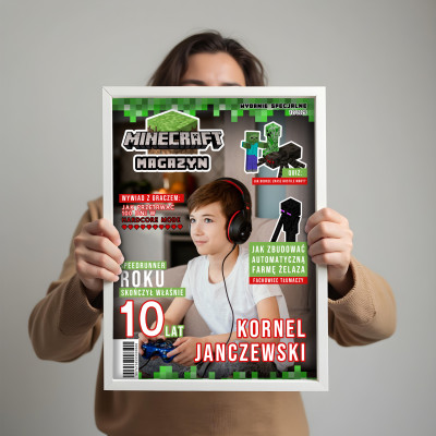 Personalizowany plakat „Minecraft” ze zdjęciem – idealny prezent dla fana gry