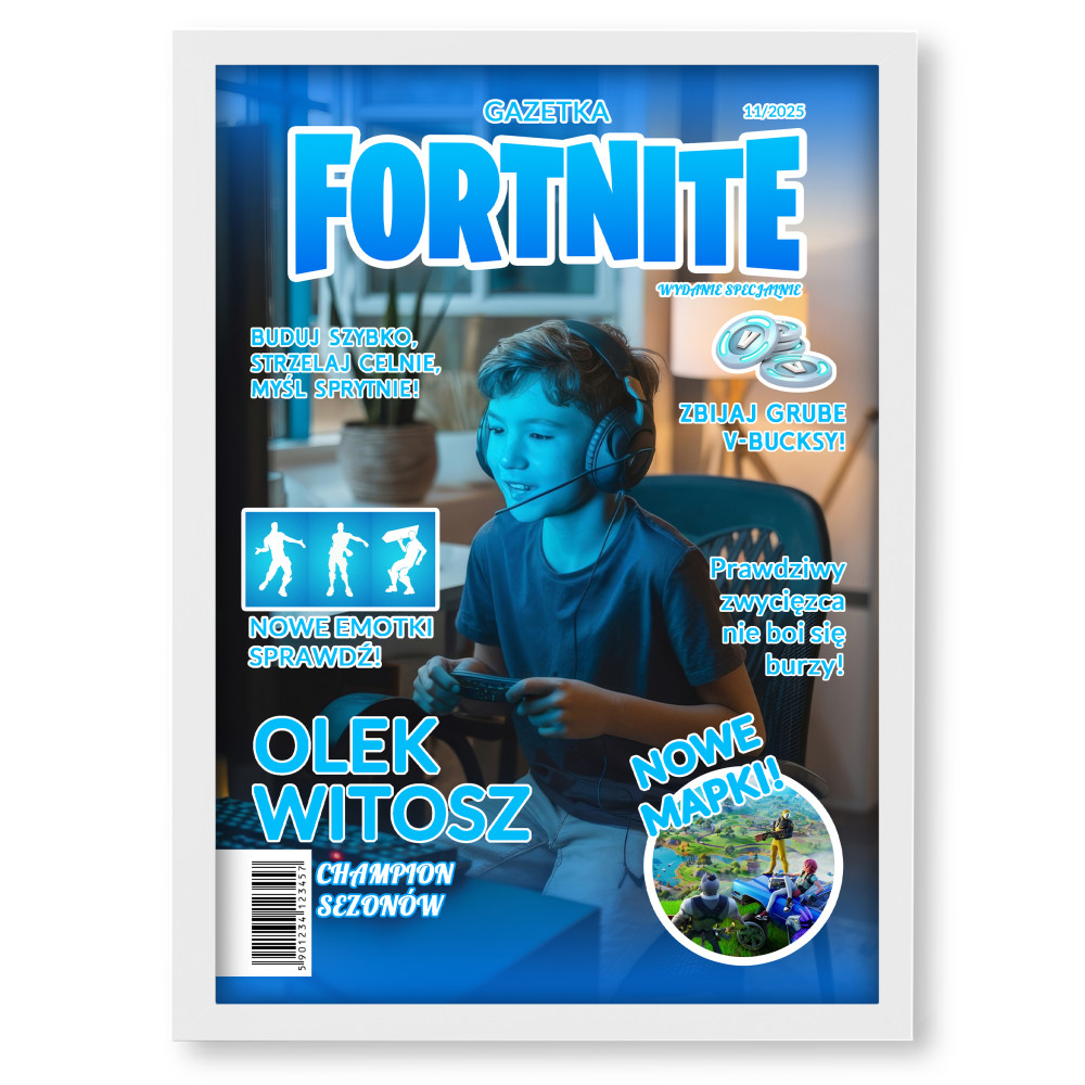 Personalizowany plakat „Fortnite” ze zdjęciem – idealny prezent dla gracza