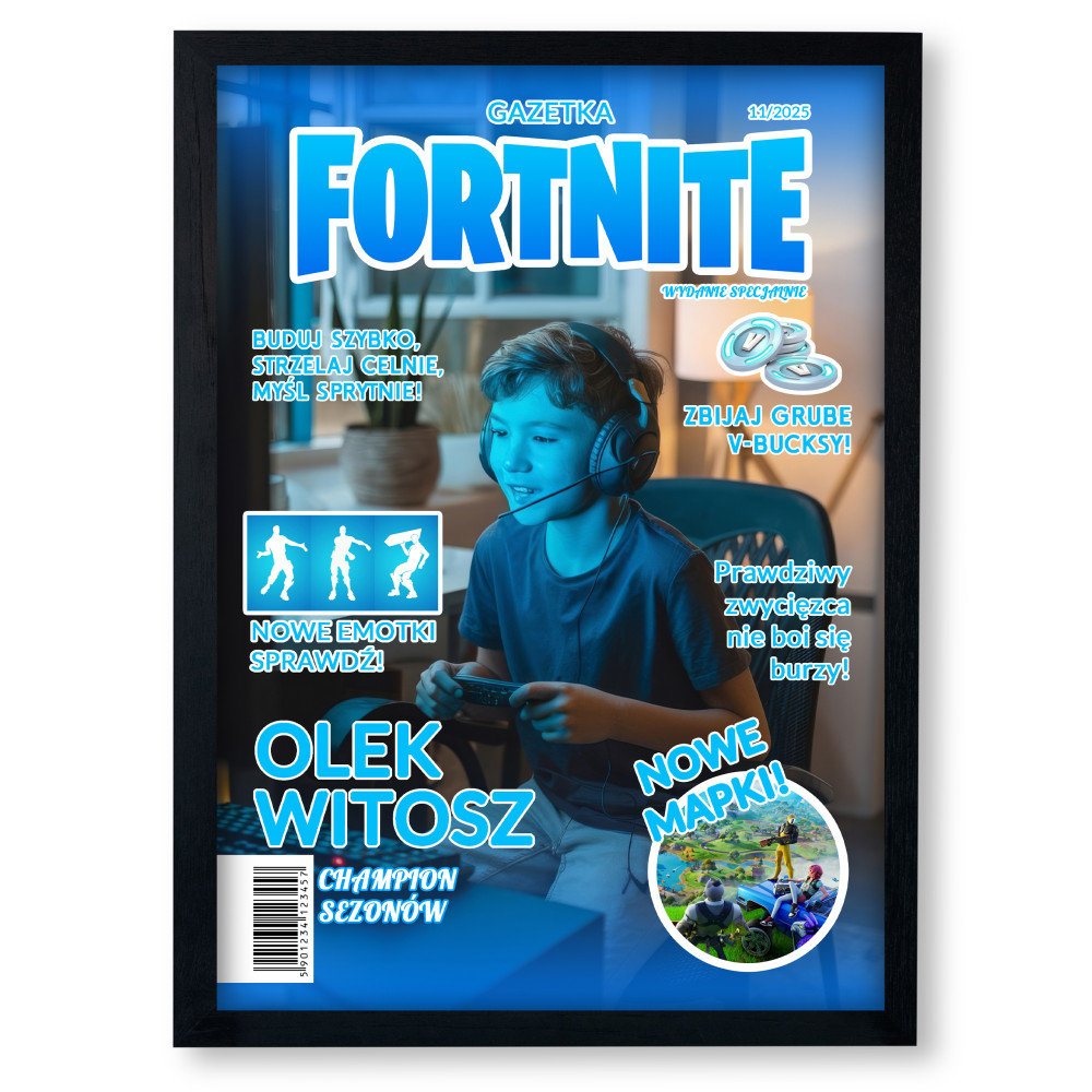 Personalizowany plakat „Fortnite” ze zdjęciem – idealny prezent dla gracza