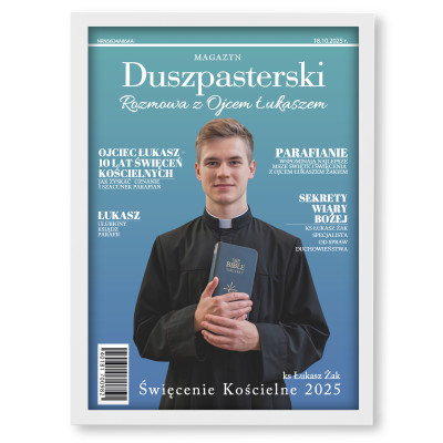 Personalizowany plakat „Magazyn Duszpasterski” ze zdjęciem – wyjątkowy prezent religijny