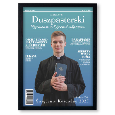 Personalizowany plakat „Magazyn Duszpasterski” ze zdjęciem – wyjątkowy prezent religijny