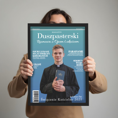 Personalizowany plakat „Magazyn Duszpasterski” ze zdjęciem – wyjątkowy prezent religijny