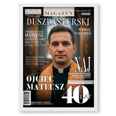 Personalizowany plakat „Magazyn Duszpasterski” ze zdjęciem – wyjątkowy prezent religijny