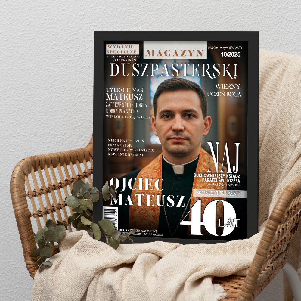 Personalizowany plakat „Magazyn Duszpasterski” ze zdjęciem – wyjątkowy prezent religijny