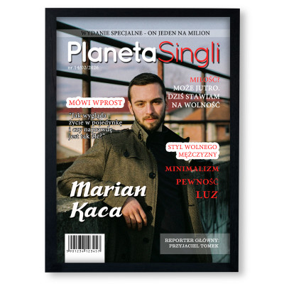 Personalizowany plakat „Planeta Singli” ze zdjęciem – wyjątkowy prezent w romantycznym stylu