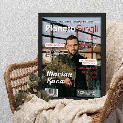 Personalizowany plakat „Planeta Singli” ze zdjęciem – wyjątkowy prezent w romantycznym stylu