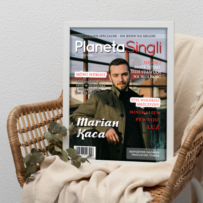 Personalizowany plakat „Planeta Singli” ze zdjęciem – wyjątkowy prezent w romantycznym stylu