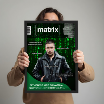 Personalizowany plakat „Matrix” ze zdjęciem – wyjątkowy prezent dla fana science fiction