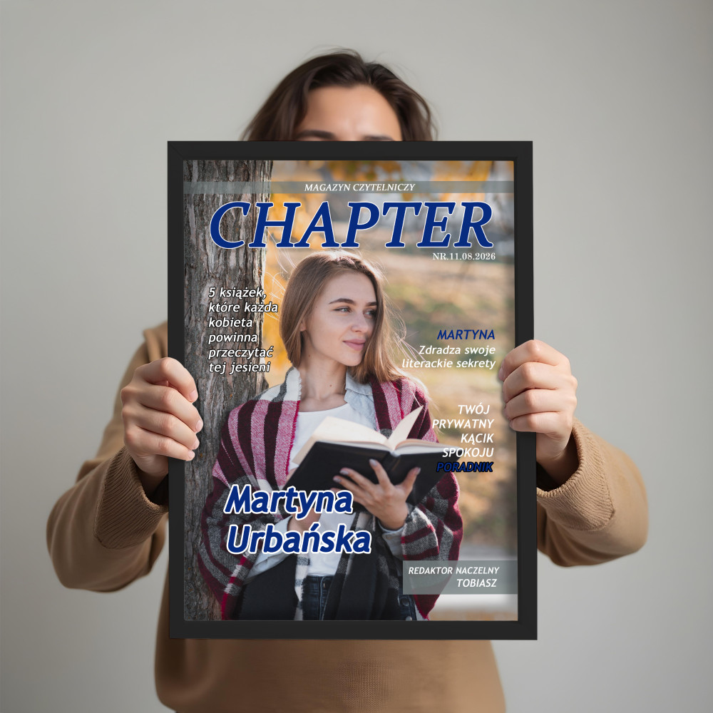 Personalizowany plakat „Książkara – Fanka Książek” ze zdjęciem – idealny prezent dla miłośniczki literatury