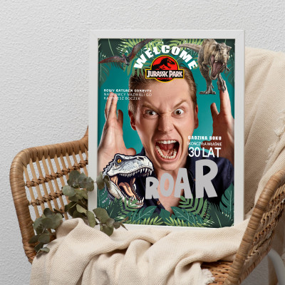 Personalizowany plakat „Jurassic Park” ze zdjęciem – wyjątkowy prezent dla fana dinozaurów i przygód