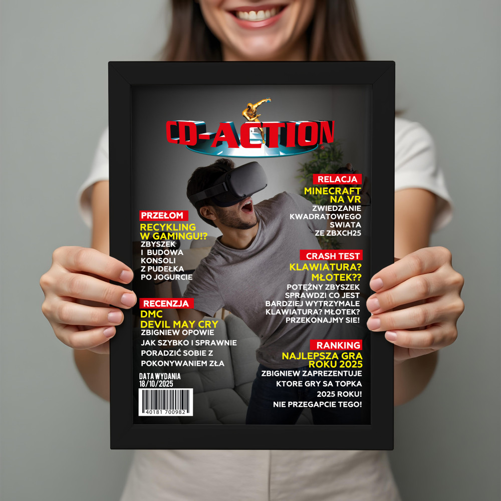 Personalizowany plakat „CD-Action” ze zdjęciem – idealny prezent dla gracza