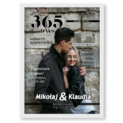 Personalizowany plakat „365 Dni” ze zdjęciem – zmysłowy prezent w filmowym stylu