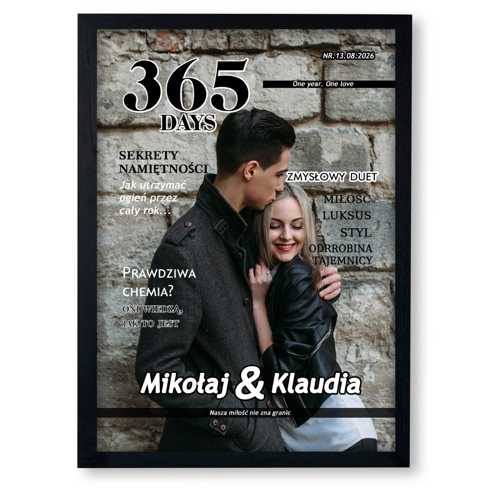 Personalizowany plakat „365 Dni” ze zdjęciem – zmysłowy prezent w filmowym stylu