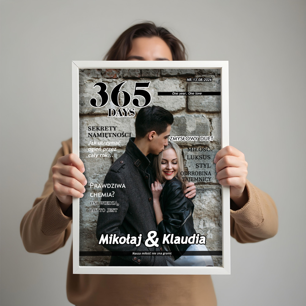 Personalizowany plakat „365 Dni” ze zdjęciem – zmysłowy prezent w filmowym stylu