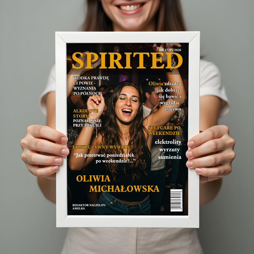 Personalizowany plakat „Spirited – Imprezowa” ze zdjęciem – idealny prezent dla duszy towarzystwa