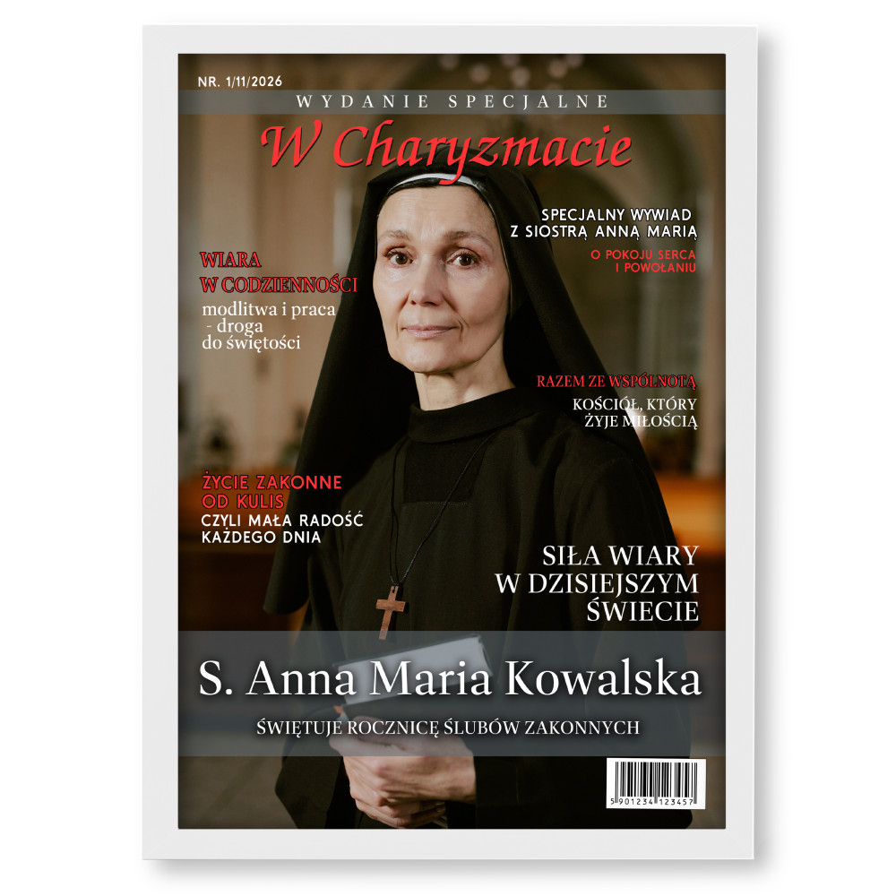 Personalizowany plakat „W Charyzmacie” ze zdjęciem – wyjątkowy prezent religijny i duchowy
