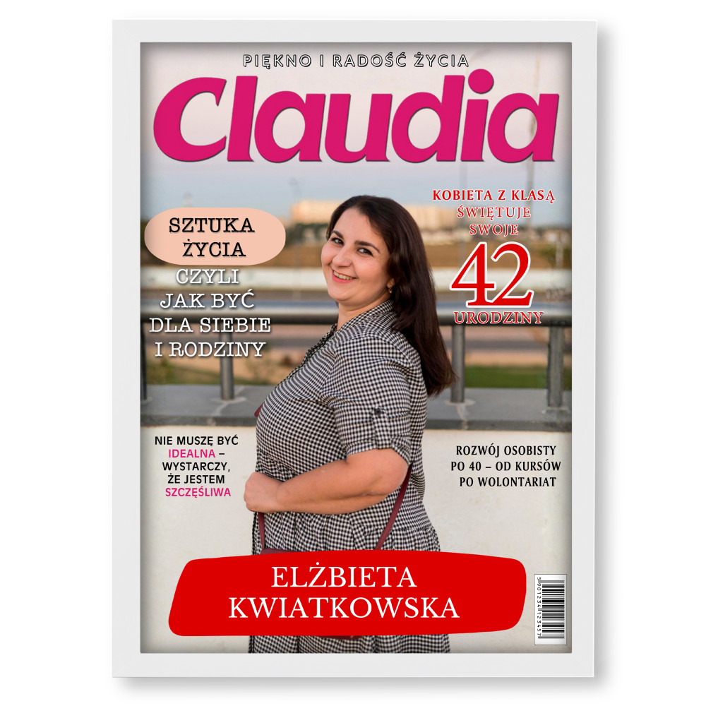 Personalizowany plakat „Claudia” ze zdjęciem – stylowy prezent dla wyjątkowej kobiety