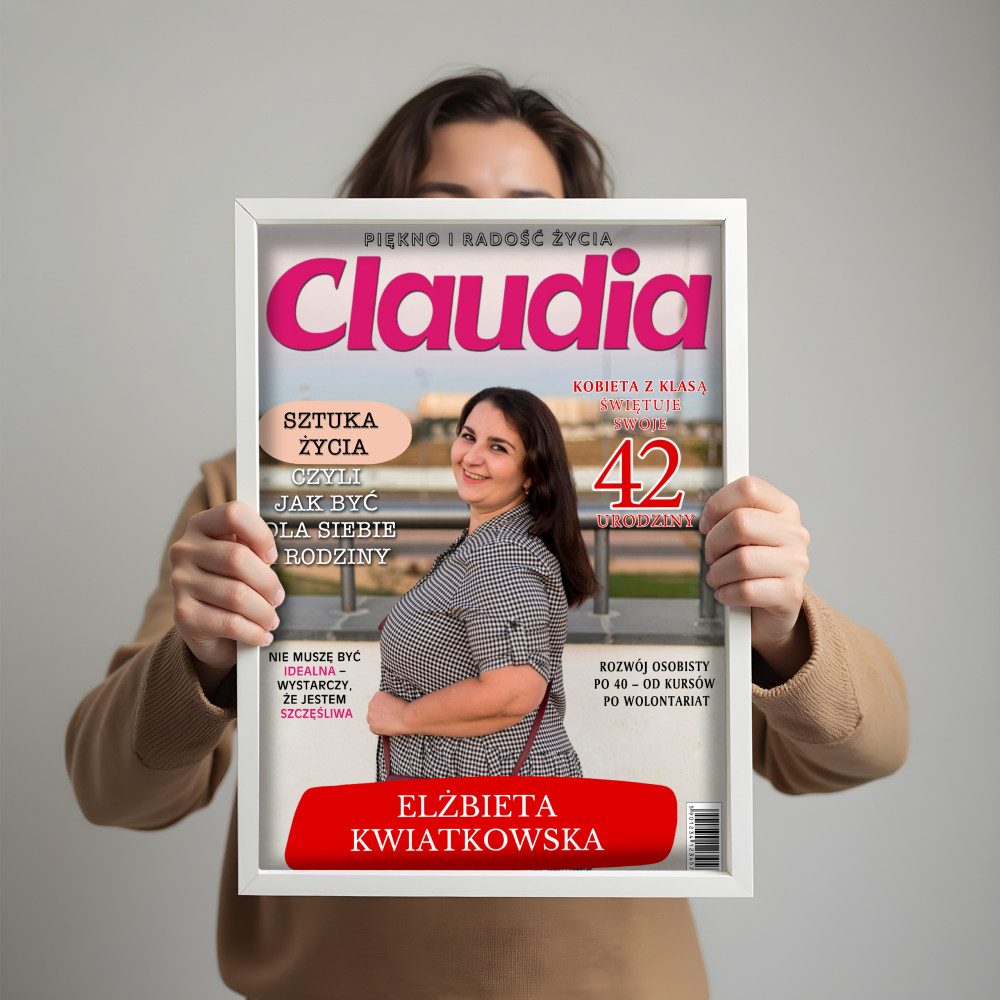 Personalizowany plakat „Claudia” ze zdjęciem – stylowy prezent dla wyjątkowej kobiety