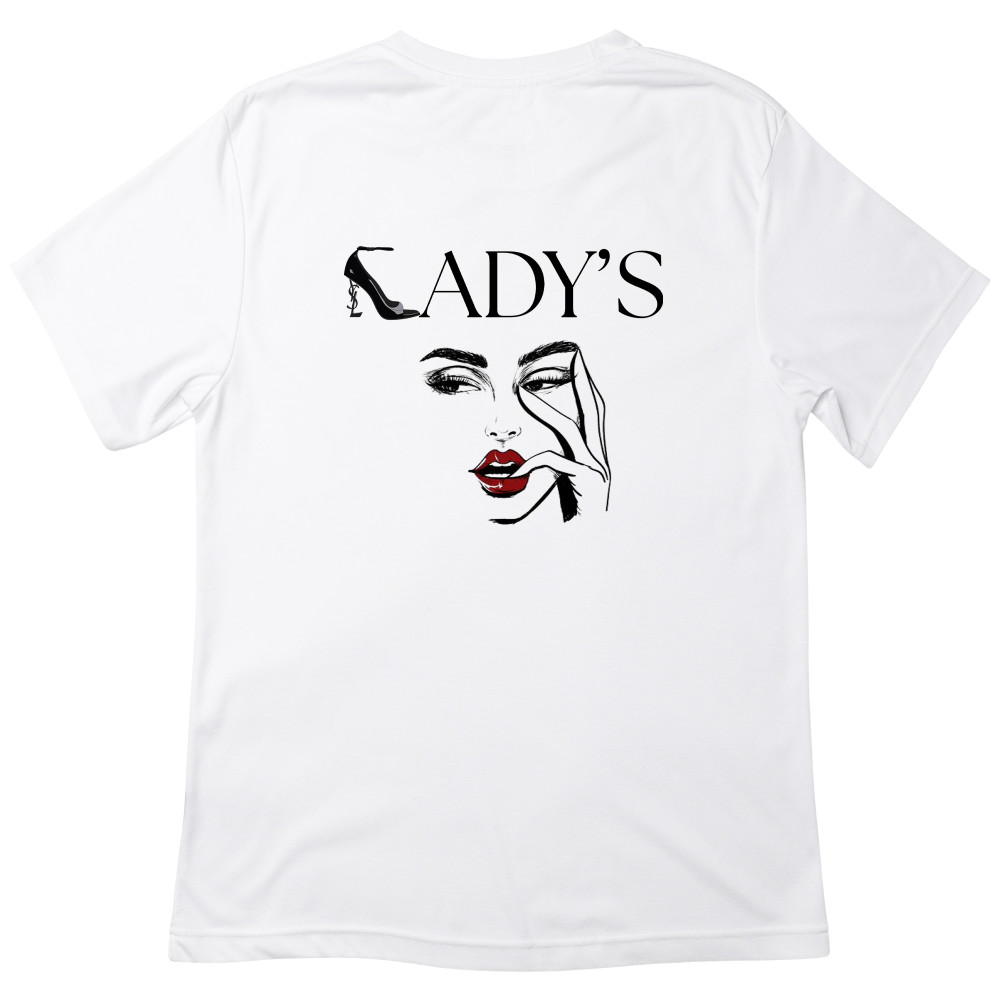 Koszulka z Nadrukiem Lady’s | Subtelna Grafika Zarysu Pani dla Stylowej Kobiety
