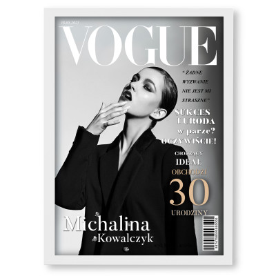 Personalizowany plakat „VOGUE” z Twoim zdjęciem – wyjątkowa okładka magazynu, wysoka jakość, format A3