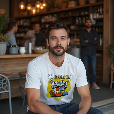 Koszulka z Nadrukiem Cuphead | Gamingowa Grafika