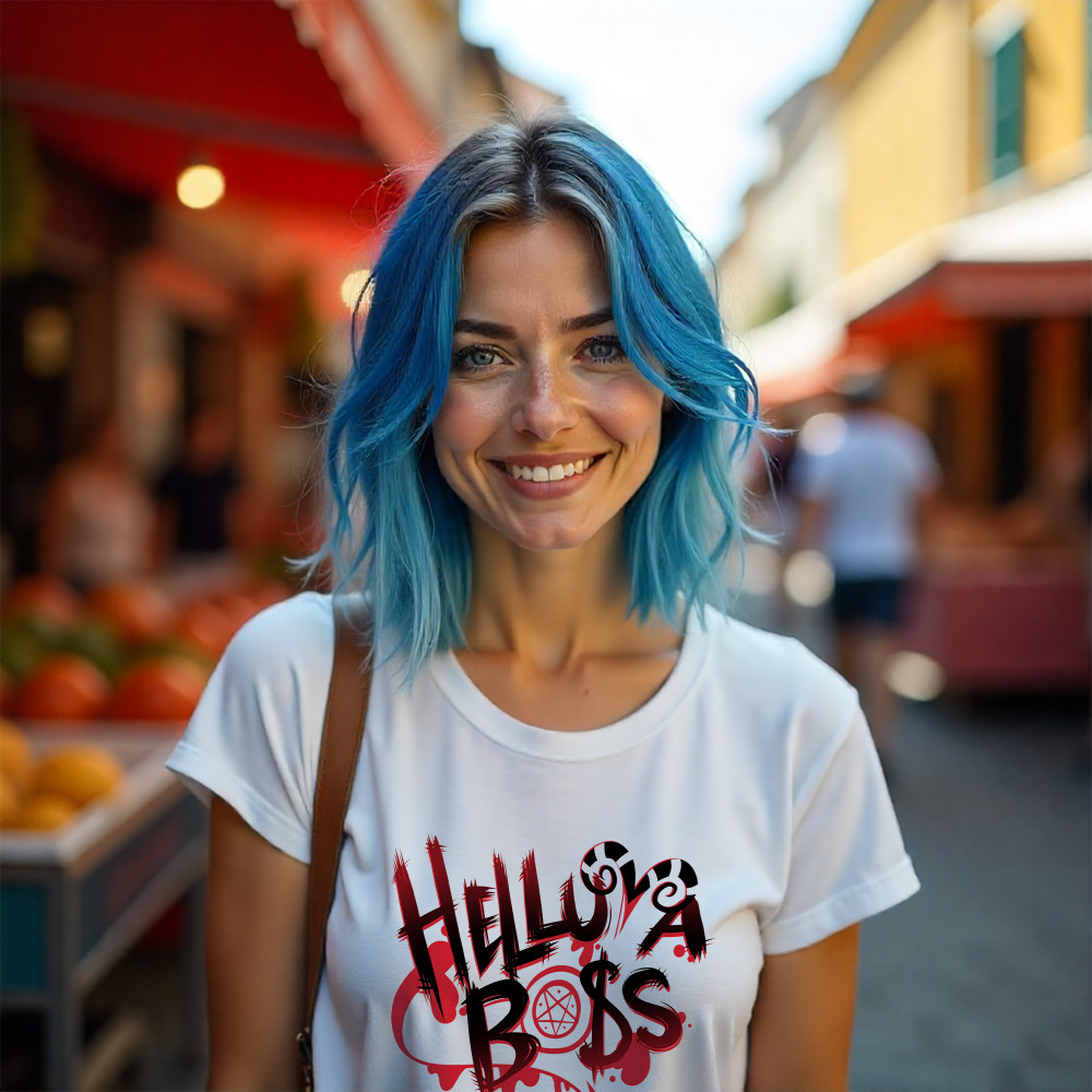 Koszulka z Nadrukiem Helluva Boss | Grafika z Kultowego Serialu Cartoon