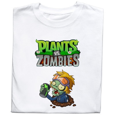 Koszulka z Nadrukiem Plants vs Zombies | Gamingowa Grafika z Gry