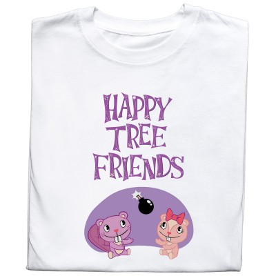 Koszulka z Nadrukiem Happy Tree Friends | Grafika z Kultowej Bajki Cartoon