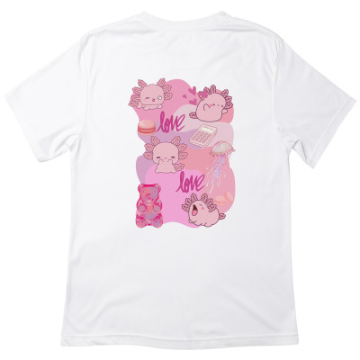 Koszulka z Nadrukiem Miłośnik Axolotl | Cute Kawaii Zwierzę w Stylu