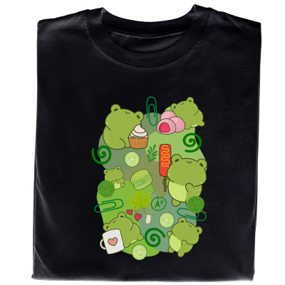 Koszulka z Nadrukiem Miłośnik Żaby | Cute Kawaii Frog w Stylu