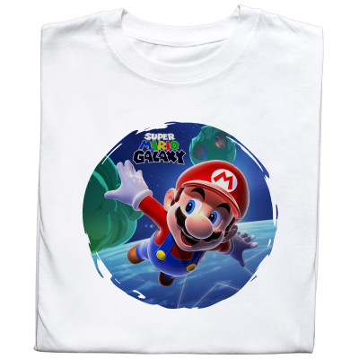 Koszulka z Nadrukiem Super Mario Galaxy | Grafika z Gry i Gaming