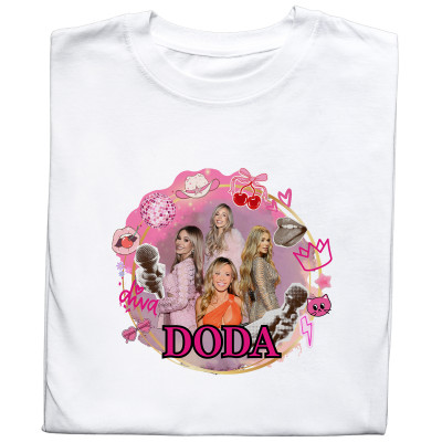 Koszulka z Nadrukiem Pop Muzyka | Stylowa dla Fanów Muzyki