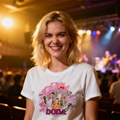 Koszulka z Nadrukiem Pop Muzyka | Stylowa dla Fanów Muzyki