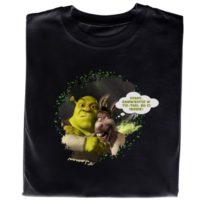 Koszulka z Nadrukiem Shrek | Zainwestuj w Tic-taki – Śmieszny Mem